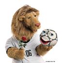 Goleo VI holds Pille the talking football at the 2006 World Cup