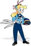 The Racer Chick website mascot